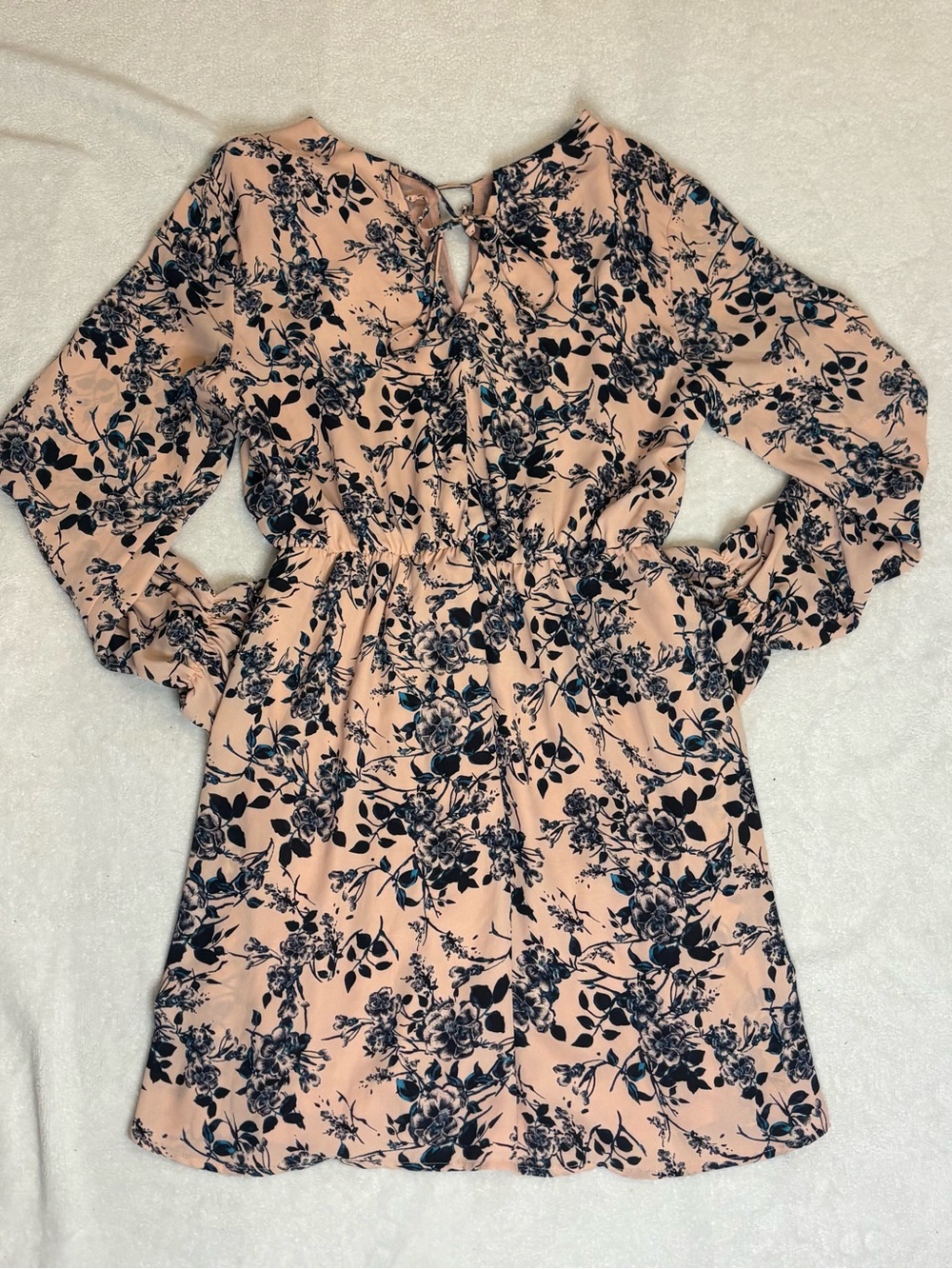 American Eagle Outfitters Blush Floral Long Sleeve Dress